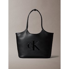 Calvin Klein Kadın Ck Bold Shopper El Çantası Siyah Renkli Şık ve Fonksiyonel Tasarım