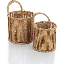 MİEN Kahverengi Unisex Mien 2li Rattan Kulplu Sepet Model Kodu: MIEN-1531KAHVERENGI
