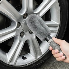 Uravas Store Gri Oto Jant Temizleme Fırçası – Ergonomik Saplı, Lastik Jant Detay Temizliği Için