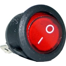 CHESTER Yuvarlak Işıklı Aç Kapa Buton 2 Kademeli On Off Rocker Switch Kırmızı 250V Ac 3A/125V Ac 6A