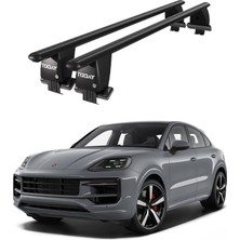 Today Auto Royal Porsche Cayenne (2017 ve Sonrası) Uyumlu Siyah Kilitli Ara Atkı Port Bagaj Tavan Barı
