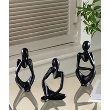 Sessizlik Üçlüsü – Modern Minimalist Düşünen Figürler Seti