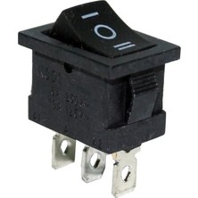 CHESTER 3 Kademeli Aç Kapa Buton On Off Rocker Switch Siyah Anahtar 250V Ac 6A/125V Ac 10A