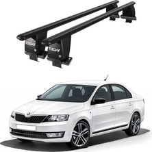 Today Auto Royal Skoda Rapid (2012 ve Sonrası) Uyumlu Siyah Kilitli Ara Atkı Port Bagaj Tavan Barı