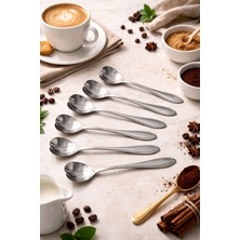 6'lı Elegance Serisi Çay & Kahve Kaşığı Gümüş Velvet Model