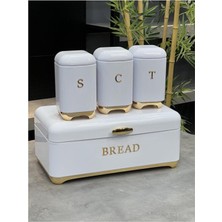 Beyaz Unisex Arow Ester Baharatlık ve Ekmek Kutusu Set Model Kodu: TR-4360BEYAZ