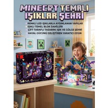 Farbu Oyuncak 330 Parçalı Işıklı Renkli Parçalı Minecraft Temalı Boşluk Şehri Eğitici Oyuncak Yapı Seti