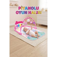 Farbu Oyuncak Unicorn Temalı 4'ü 1 Arada Müzikli Işıklı Oyuncaklı Aynalı Piyano Setli Oyuncak Oyun Halısı