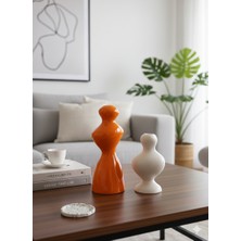 2'li Modern Dalgalı Şamdan Mumluk Seti, Biblo Dekoratif,hediyelik