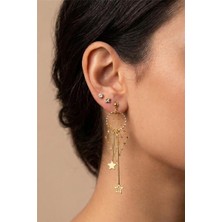 Petek Aksesuar Metal Petek Halka Sallantılı Küpe Set