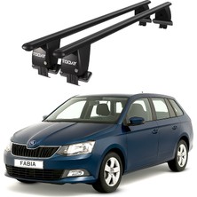 Today Auto Royal Skoda Fabia (2015 ve Sonrası) Uyumlu Siyah Kilitli Ara Atkı Port Bagaj Tavan Barı