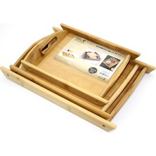 3'lü Bambu Tepsi Model 2