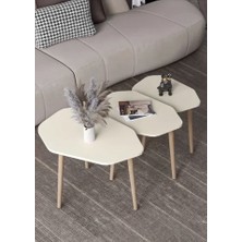 Savita Home Trio 3'lü Ahşap Zigon Sehpa - 51 cm