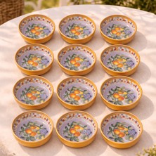 Sarkap Home 10 cm Çap, 3.2 cm Yükseklik 12'li Lemon Design Dondurmalık ve Çerezlik Turuncu