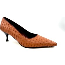 Desire Açık Kahve Örgülü Stiletto