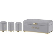 Gri Unisex Arow Ester Baharatlık ve Ekmek Kutusu Set Model Kodu: TR-4362GRI