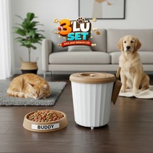 LE Paris Mama Saklama Kabı + Mama Kabı 3’lü Set | Kürekli, Yazılabilir Etiketli, Hava Geçirmez Kapaklı