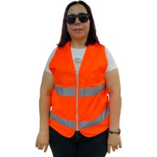 SHC4200 Fermuarlı Turuncu Ikaz Yeleği Xl Beden 59 cm