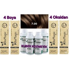 BioMagic 7.00 Kumral  Organik İçerikli Amonyaksız Kalıcı Saç Boyası (4 Boya 4 Oksidan)