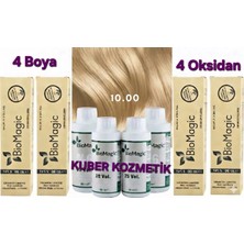 10.00 Açık Sarı Biomagic Organik İçerikli Amonyaksız Kalıcı  Saç Boyası (4 Boya +4 Oksidan)