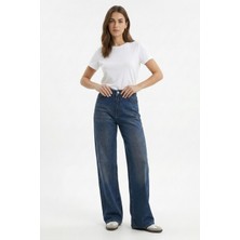 Rays Tint Kahve Bol Kesim Geniş Paça Taşlı Jean 524