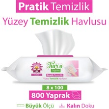 Turco Doğadan Pratik Yüzey Temizlik Havlusu Lotus 8X100 (800 Yaprak)