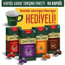 Jacobs Kapsül Kahve Tanışma Paketi 40'lı Ikonik Fincan Hediyeli (Nespresso Uyumlu Alüminyum Kapsül Kahve)