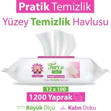 Turco Doğadan Pratik Yüzey Temizlik Havlusu Lotus 12X100 (1200 Yaprak)