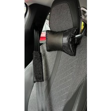 Efeaks Siyah Taşlı Boyun Yastığı ve Emniyet Kemer Ped Seti 2 Çift