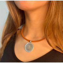 Vintage Takı Etnik Deri Ipli Kolye Vintage Kolye