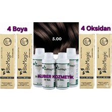 BioMagic 5.00 Açık Kahve Amonyaksız Organik Saç Boyası (4 Boya 4 Oksidan)