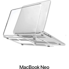 Nezih Case Macbook Neo 13 Inç (A18-A18 Pro 2026) Uyumlu 360 Tam Koruyucu Şeffaf Sert Kapak A3404 Mhff4 Mhfa4