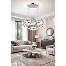 Lunox Linea Chrome Modern LED Avize – Krom Gövde Çizgisel Tasarım Salon Avizesi