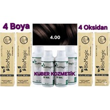 4.00 Kahve Biomagic Organik Saç Boyası 4 Boya+ 4 Oksidan