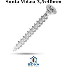 Seka Hand Tools Sunta Vidası 3,5X40MM 400'LÜ Paket – Mobilya & Ahşap Uygulamaları Için Güçlü, Paslanmaz Vida Seti