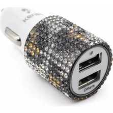 Efeaks Leopar Sarı Taşlı USB Şarj Çakmaklık