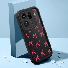 HONTINGA Oppo Find X9 Pro 5g ile Uyumlu Kılıfı Düşüme Önleyici Basitlik Anti Düşme Kamera Korumali Şirin Fiyonk Siyah Desen Yumuşak Silikon Telefon Kılıfı Kadın ve Erkek Için Uygundur K2-0465