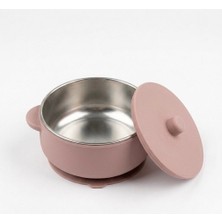 Myra Shop Paslanmaz Çelik Vakumlu Mama Kasesi, Hava Almaz Silikon Kapaklı Kase, 11 cm, Pembe