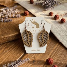 Koçak Takı Ahşap Küpe Modern Özgün Minimalist Takı Model No 248