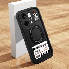 HONTINGA Oppo Reno 14 Pro 5g ile Uyumlu Kılıfı Düşüme Önleyici Basitlik Anti Düşme Kamera Korumali Şirin Yaratıcı Siyah Desen Yumuşak Silikon Telefon Kılıfı Kadın ve Erkek Için Uygundur K2-0461