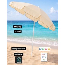 Dogant Krem Plaj Kamp Deniz Şemsiyesi 2 Metre/10 Telli