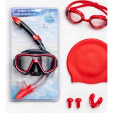 Admay Tam Set Şnorkel Ekipmanı 6 Parça – Dalış Maskesi, Yüzücü Gözlüğü, Bone, Kulak Tıkacı & Burun Klipsi