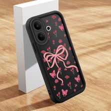 HONTINGA Vıvo V60 Lite ile Uyumlu Kılıfı Düşüme Önleyici Basitlik Anti Düşme Kamera Korumali Şirin Çiçek Siyah Desen Yumuşak Silikon Telefon Kılıfı Kadın ve Erkek Için Uygundur K2-0463