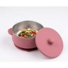 Myra Shop Paslanmaz Çelik Vakumlu Mama Kasesi, Hava Almaz Silikon Kapaklı Kase, 11 cm