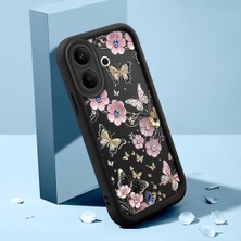 HONTINGA Vıvo V60 Lite ile Uyumlu Kılıfı Düşüme Önleyici Basitlik Anti Düşme Kamera Korumali Şirin Kelebek Siyah Desen Yumuşak Silikon Telefon Kılıfı Kadın ve Erkek Için Uygundur K2-0458