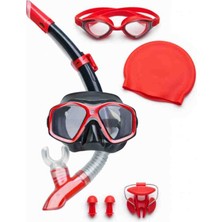 Admay Şnorkel Seti 6 Parça – Dalış Gözlüğü, Yüzme Gözlüğü, Bone, Kulak & Burun Tıkacı | Deniz & Havuz Seti