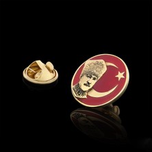 kuyumcudan Atatürk Ay Yıldız 925 Ayar Gümüş Yaka Rozeti