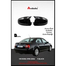 Arabaks Vw Bora 1998-2006 P.black Yarasa Ayna Kapağı 2'li Takım (Batman Tip, Dayanıklı Malzeme, Kolay Montaj)