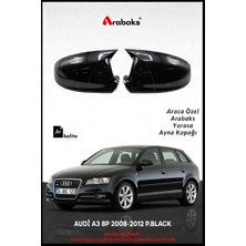 Arabaks Audi A3 8p 2008-2012 P.black Yarasa Ayna Kapağı 2'li Takım (Batman Tip, Dayanıklı Malzeme, Kolay Montaj)