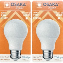 Avarson (2 Adet) Osaka 10W (75W) Beyaz Işık (6500K) E27 Duylu (Kalın Duy) LED Ampul